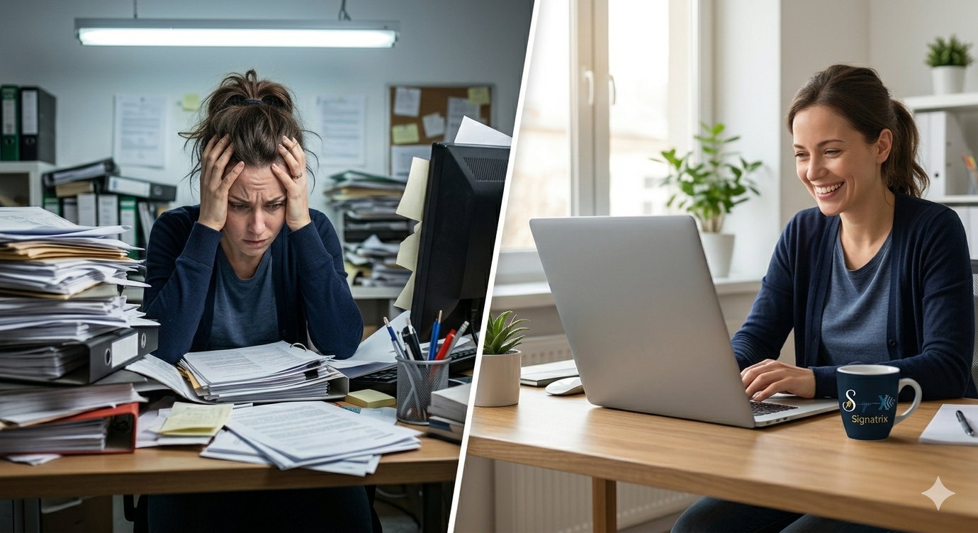 Before and after Signatrix