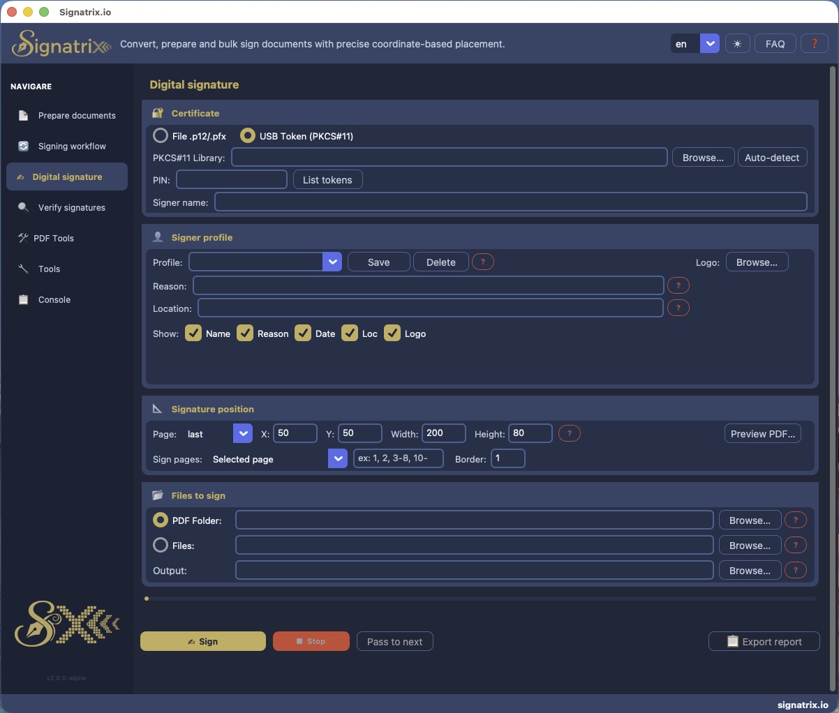 Signatrix — Digital signature