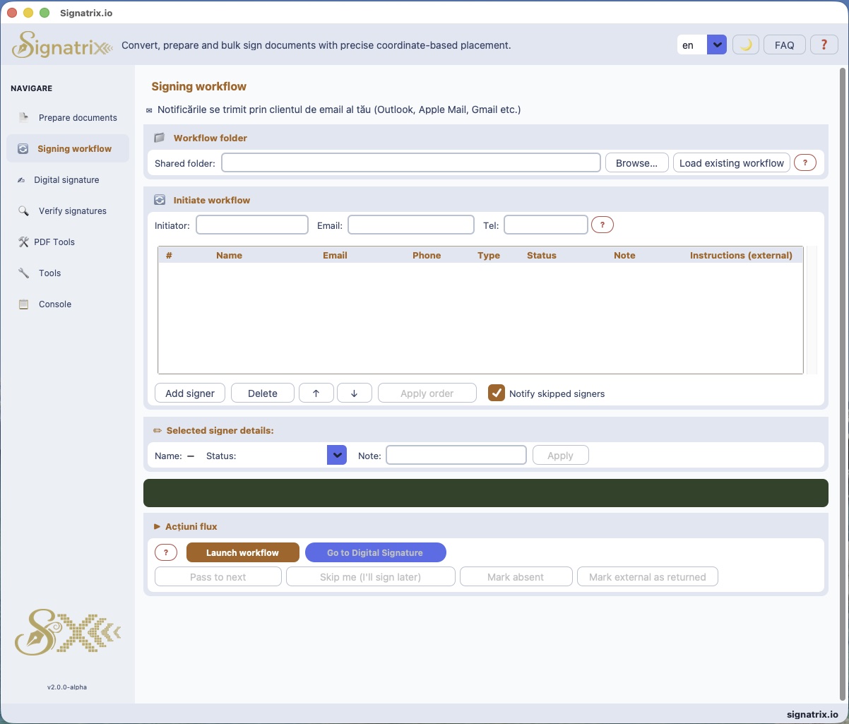 Signatrix — Signing workflow light